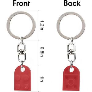 Cadeaux de Noël, porte-clés en forme de cœur pour couple, porte-clés en forme de cœur assortis en briques colorées, sans nickel, écologiques, anniversaire de mariage, RTS - Product Image 2