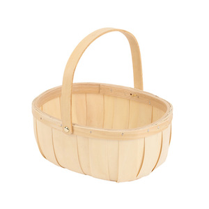 Handwoven Wooden Modern Minimalist Flower Fruit & Vegetable <b>Storage</b> <b>Basket</b> Hand-Held & Hand-Braided Design - Product Image 3