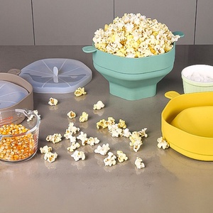Molde para Palomitas de Maíz Clásico Redondo de Silicona de Grado Alimenticio para Microondas con Tazón Plegable y Tapa, Multifuncional para Fiestas y Cocina - Product Image 2