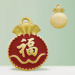 Pendentif Seiwa de style chinois en alliage électroplaqué, breloque porte-bonheur, accessoires de bijoux pour bracelet, collier, breloques de mode DIY - Product Image 3