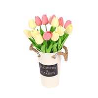 Aierflorist Mini Tulipe Artificielle en PU, Fleur à l'Aspect Réel, Décoration d'Intérieur, Accessoires de Photographie de Mariage, Fleurs Artificielles en Gros pour la Décoration