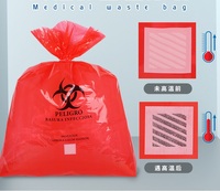 Sac d'autoclave pour déchets biologiques dangereux, autoclavable, rouge, avec poche kangourou, étiquette PE, transport, recyclable, antibactérien, sac de stérilisation
