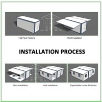 Petite maison moderne et extensible de 3 chambres à coucher-Maisons préfabriquées en conteneur pliable Cabines modulaires portables de 40 pieds avec salle de bain