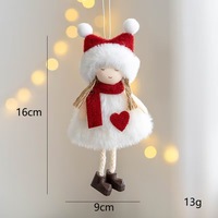 Poupée bonhomme de neige super douce INS, pendentif fait main en coton, ornements traditionnels pour sapin de Noël, 9x16cm, technique lavée, anti-stress