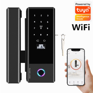 AIENDI Tuya Wi-Fi และระบบ Cloud Push พร้อมแป้นกดลายนิ้วมืออัตโนมัติ ระบบล็อคประตูกระจกแบบไร้กรอบ TTLock ระบบไบโอเมตริกซ์อัจฉริยะ AIENDI- - Product Image 2