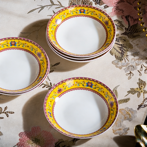 Vintage Enamel Porcelain Dinnerware <b>Set</b> Luxury European Style Reusable Eco-Friendly Tableware Bowl Plate Soup Pot for Home - Product Image 6