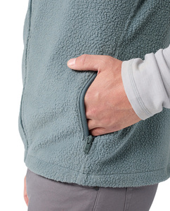 <strong>Men's</strong> <strong>Fleece</strong> Zip Up Vest, Hybrid Softshell Shoulder Panels Adjustable Hem Warm Outdoor Layering <strong>Gilet</strong> - Product Image 3