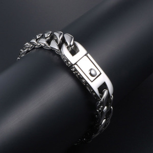 <b>Titanium</b> Steel <b>Chain</b> Bracelet For Men CE044 Fashion Geometry Link Design Jewelry - Product Image 3