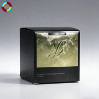 Boîte à double insert de luxe avec estampage à chaud en feuille d'or et procédé de gaufrage, boîte d'emballage carrée personnalisée avec logo pour la vente en gros de cosmétiques