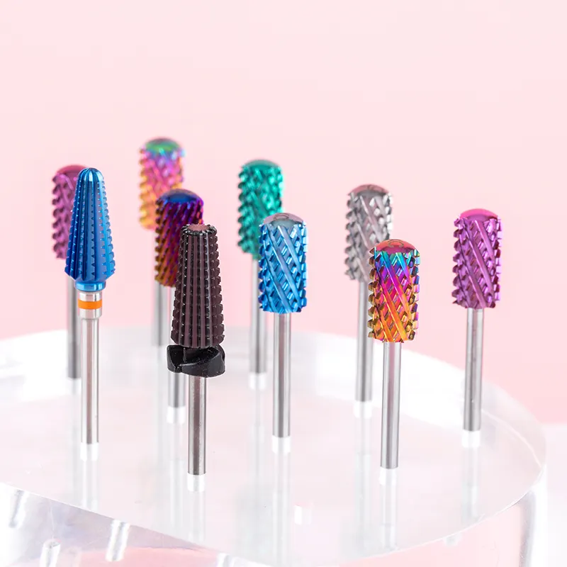 High Quality Electric Manicure Pedicure Volcano Nail Drill Bit Tungsten Custom Logo Pink 5xc Carbide Wholesale Nail Drill Bits