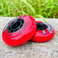 Roues de patins en ligne 72mm 76mm 80mm en PU, résistantes à l'usure, glisse fluide, durables, longue durée de vie, finition mate, pour freinage et drift, de remplacement