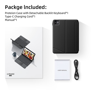 Nouvel étui intelligent fendu pour <span class=keywords><strong>iPad</strong></span> <span class=keywords><strong>Air</strong></span> M2 M3 11 pouces <span class=keywords><strong>avec</strong></span> fente pour crayon 7 couleurs RGB rétro-éclairé Touchpad étui pour clavier sans fil - Product Image 6