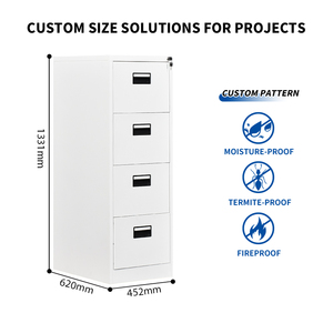 Vente flash : Armoire de classement en acier à 4 tiroirs, armoire de classement verticale, armoire métallique à 4 tiroirs - Product Image 2