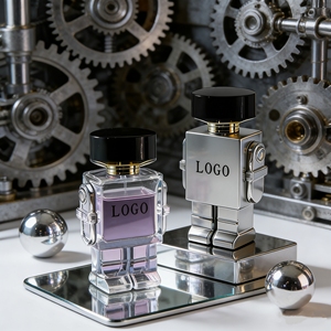 Nuevo Diseño 2026, Botella de <span class=keywords><strong>Perfume</strong></span> Estilo Cyberpunk, Botella de Vidrio Vacía con Forma de <span class=keywords><strong>Robot</strong></span>, Caja Personalizable / Logotipo / Color Disponible, 30 ml - Product Image 5