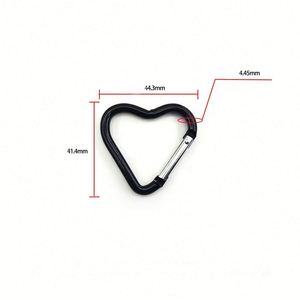 Porte-clés mousqueton en aluminium en forme de cœur, imprimé au laser, pour camping, randonnée, support de bouteille d'eau, promotion cadeau - Product Image 2