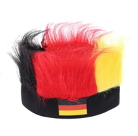 Perruque bandeau drapeau de France, perruque synthétique colorée aux couleurs du drapeau national, casquette perruque pour supporters de football, idéale pour les événements sportifs et les fêtes.