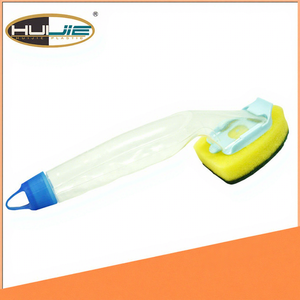 Cepillo de limpieza de ollas y platos de mango largo de color blanco sólido con cabezal de esponja de algodón para uso doméstico, venta al por mayor de fábrica de Xiamen - Product Image 1