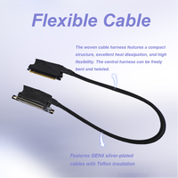 128GB/s Native Bandwidth Vertical Connector PCIe 5.0 X16 Graphics Card Extension Cord Coaxial Differential Copper Core 12V 36W