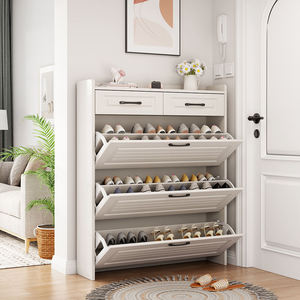 Wholesale European Modern Design Luxury Three Layer Wood <strong>Shoe</strong> Cabinet Living Room Entrance Villa <strong>White</strong> Flip Top <strong>Storage</strong> - Product Image 6