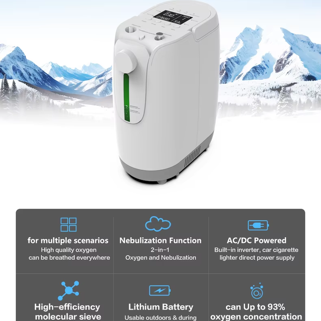 Portable Car Oxygen Concentrator with High-Purity Output & Water Cup Replacement Large Flow