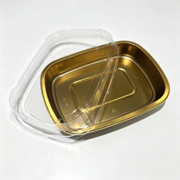 Contenants alimentaires en plastique CPET noir et or de luxe, durables, pour la vente en gros, compatibles micro-ondes, réutilisables, pour la préparation des repas