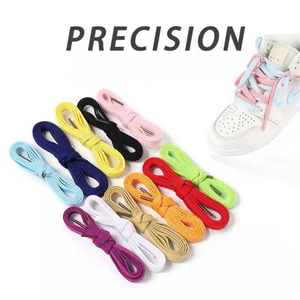 Lacets colorés plats monocouche en polyester de 8mm adaptés aux chaussures en <span class=keywords><strong>toile</strong></span> de <span class=keywords><strong>basket</strong></span>-ball blanc AJ chaussures de sport et de loisirs - Product Image 5
