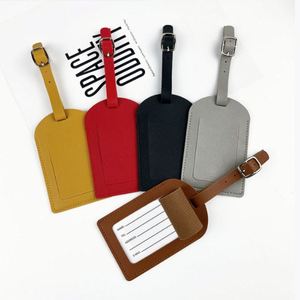Wholesale Colorful Pu Leather Luggage Custom Baggage <b>Name</b> <b>Tags</b> With Address Label for Travel Accessories - Product Image 1