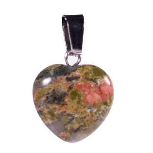 Collier pendentif cœur pêche 16 * 6 mm, pendentif cœur en agate rose, cadeau pour couples, Saint-Valentin, vente en gros - Product Image 6