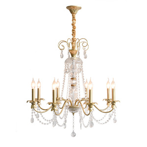 French Vintage Crystal Chandelier Multi Head E14 LED <b>Light</b> Home Living Room Bedroom Luxury Pendant <b>Light</b> - Product Image 4