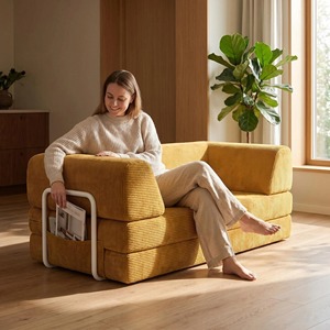 Vacuum Sealed Convertible <b>Sofa</b> Bed Deep Seat Corduroy Lounge Couch Compressed Package Fast Delivery - Product Image 3