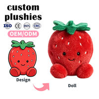 Op maat gemaakte zachte pluche aardbeien speelgoed groothandel schattig rood fruit knuffeldier voor promotionele cadeaus OEM/ODM fabrikant CE EN71