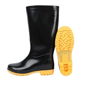 Botas de Lluvia de PVC Negras con Purpurina para Hombre para Trabajar, Impermeables, Resistentes al Aceite, Ácido y Álcali, Antideslizantes, Ligeras, Económicas y sin Seguridad - Product Image 1