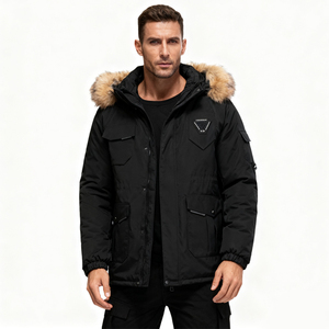 Abrigo de Plumón Casual Grueso Reversible con Cremallera y Cuello de Piel para Hombre, Chaqueta de Plumón de Invierno para Hombre para Exteriores - Product Image 2