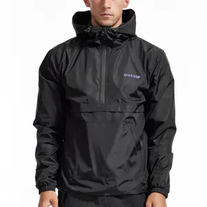 New Design Custom Waterproof Outdoor Windbreak Half Zipper Jacket Hoodi Polyester Motorcycle Black Men Jackets
