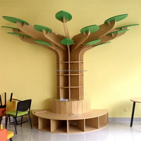 Banc de lecture en bois au design Offre Spéciale moderne et étagère en forme d'arbre pour les enfants pour les bibliothèques préscolaires et scolaires de la maternelle