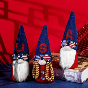 3Pcs गनोम देशभक्ति 4th जुलाई Gnomes आलीशान अमेरिकी स्वतंत्रता दिवस फेसलेस गुड़िया क्रिसमस चौथे जुलाई बुजुर्ग दिवस