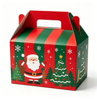 Boîte cadeau en papier pliable personnalisée avec poignée, fenêtre intégrée, logo personnalisé, emballage pour Noël, bonbons, épicerie, aliments