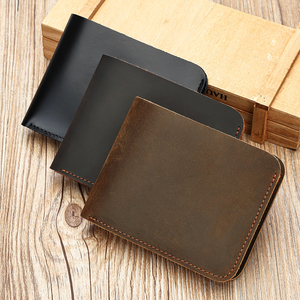 विंटेज पागल घोड़े चमड़े के बटुआ छोटे क्रेडिट कार्ड धारक बटुए पैसे बैग असली चमड़े - Product Image 1