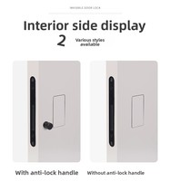 Serrure invisible plate silencieuse magnétique en acier inoxydable pour chambre à coucher, corps de serrure simple pour intérieur, minimaliste, salle de bain, dissimulée, 60 mm, 3