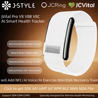 Bracelets connectés intelligents JCVital V8 V8B V8C avec suivi de l'humeur et de la fréquence cardiaque (HRV), certifiés CE FCC Reach RPHS, OEM ODM, IA, pour la santé