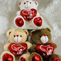 Adorable ours en peluche en forme de cœur pour la Saint-Valentin, petit cadeau de confession, cadeau d'anniversaire pour petite amie, ours en peluche avec logo OEM
