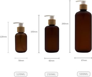 Bouteilles vides en plastique PET noir pour shampoing et lotion, 100ml, 120ml, 250ml, 500ml, pour emballage cosmétique - Product Image 5