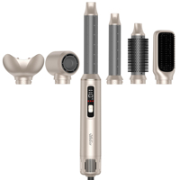 Secador y Plancha de Pelo 5 en 1 UKLISS con Motor DC de 60000 RPM, 800W-1000W, 3 Velocidades, Rizado Automático y Pantalla LCD para Salón y Uso Doméstico