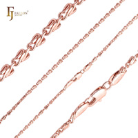 Chaîne à maillons en forme d'escargot FJ Fallon Fashion Jewelry 2,6 mm+, chaîne martelée, plaquée or rose, base en laiton, séparateur professionnel