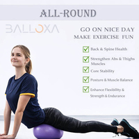Ballon de yoga et de Pilates 25 cm en PVC anti-éclatement, antidérapant, non toxique, léger et durable pour le yoga, le Pilates, la gym à domicile et l'entraînement du tronc