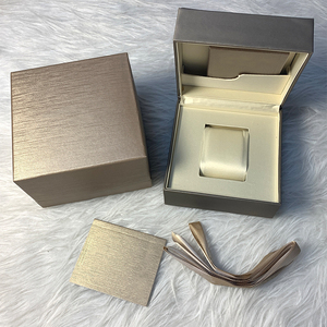 High-End Custom Logo Champagne Leather Luxury Branded <b>Watch</b> Box Protective <b>Watch</b> <b>Case</b> with Gift Packaging for Mechanical <b>Watches</b> - Product Image 1