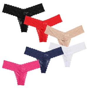 Sous-vêtements sexy en dentelle ajourée, culottes triangle taille basse, tangas pour femmes séduisants, confortables, sans couture, en pur coton. - Product Image 5