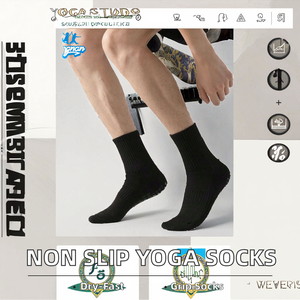 Calcetines de Pilates de Algodón para Mujer, Antideslizantes, para Yoga, Ballet, Ejercicio, Transpirables, Estampados, Venta al por Mayor - Product Image 3