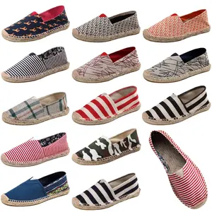 Custom Flats Customized Embroidery Espadrilles Alpargata Cartoon Figure Wear Hand-made Rubber Daily Canvas Espadrille For Women