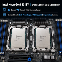 Baru untuk CPU Server Xeon Gold 5318Y 24 Core 48 Thread 2.1GHz 3.4GHz 30MB L3 Cache Socket E2 165W Prosesor Berkinerja Tinggi untuk